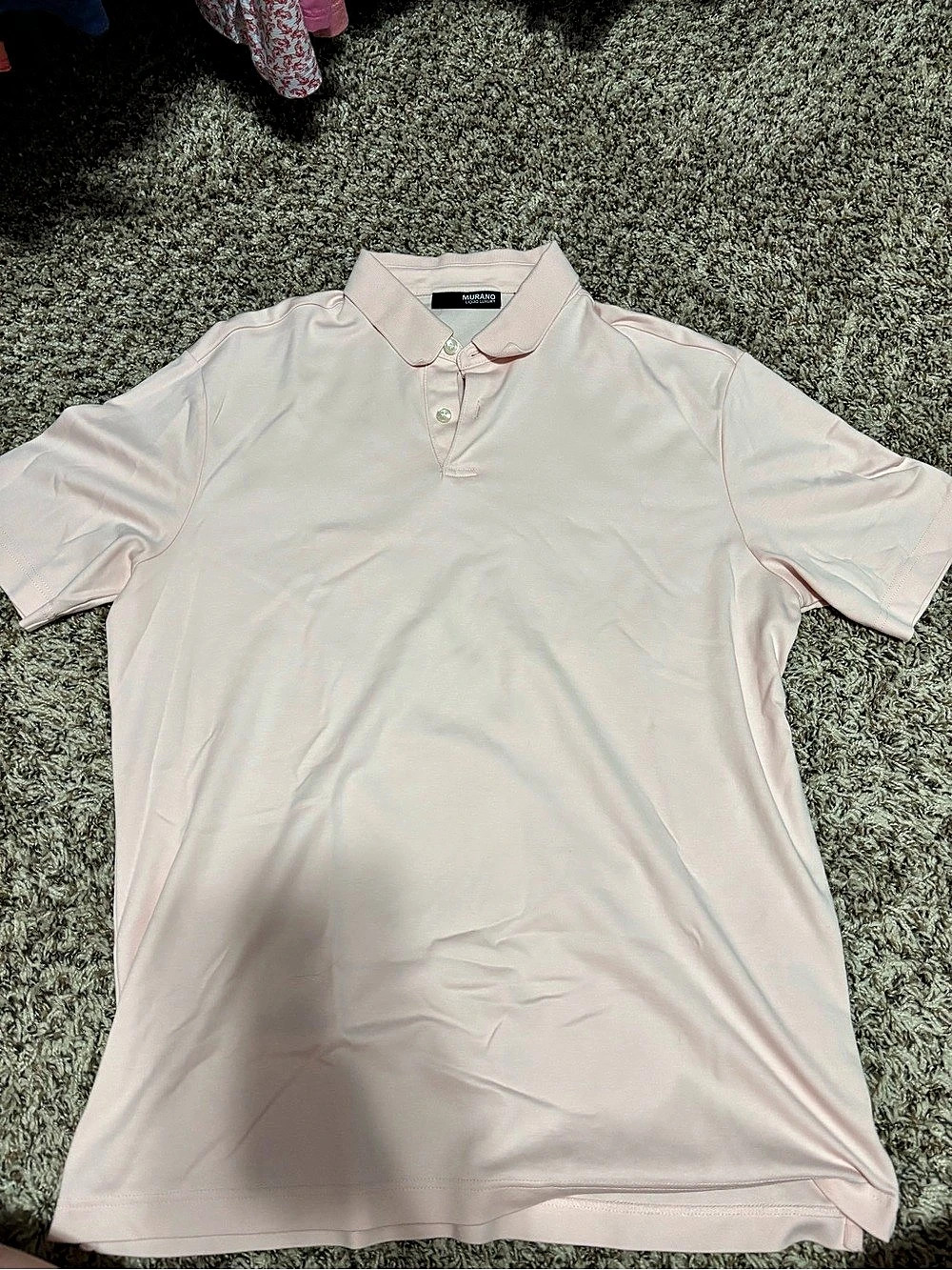 Murano Luxury Short Sleeve Polo Shirt Pink Medium